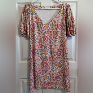 Smith & Quinn Pink Medallion Mini Dress S GUC